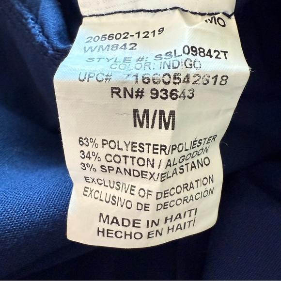 SCRUBSTAR Women's V-Neck Scrub Top Navy Blue Size Medium 3 Front Pockets Fitted - Picture 6 of 10